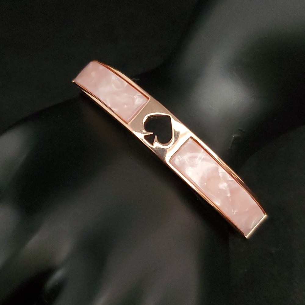 NWT Kate Spade Hole Punch Spade Hinge Bangle Blush